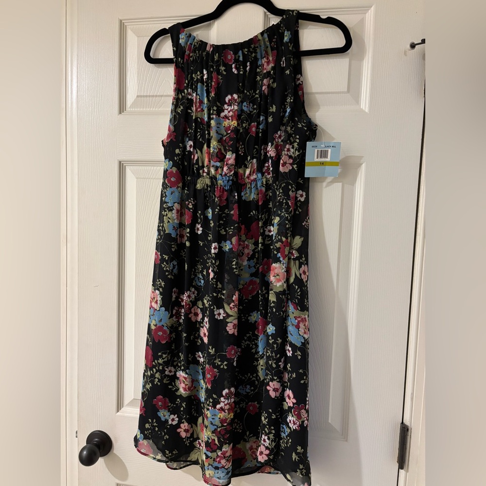 Suzi Chin for Maggy Boutique Pink and Blue Sleeveless Maxi Sundress Size 14 NWT